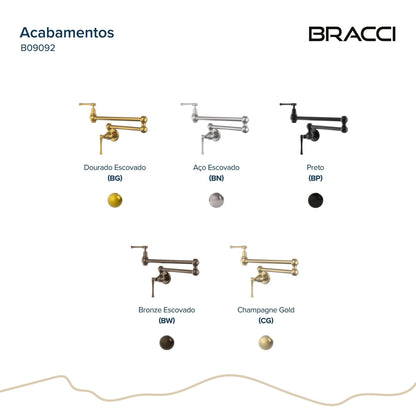 TORNEIRA PAREDE COZINHA ARTICULÁVEL ST CLAIRE BRONZE ESCOVADO
