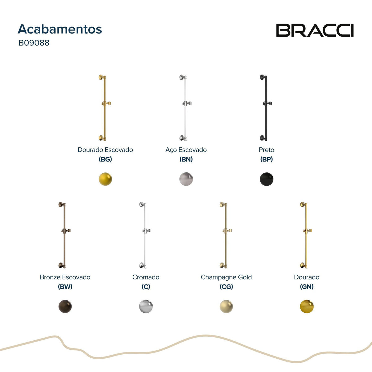 BARRA DESLIZANTE CHUVEIRO ST CLAIRE PRETO PVD