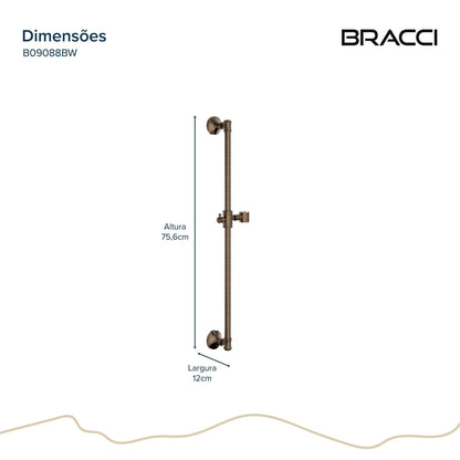 BARRA DESLIZANTE CHUVEIRO ST CLAIRE BRONZE ESCOVADO