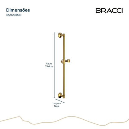 BARRA DESLIZANTE CHUVEIRO ST CLAIRE DOURADO NANOTECNOLOGIA
