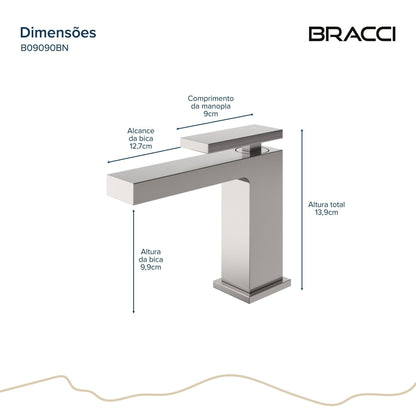 Misturador Monocomando Vercci Max Baixo Aço Escovado