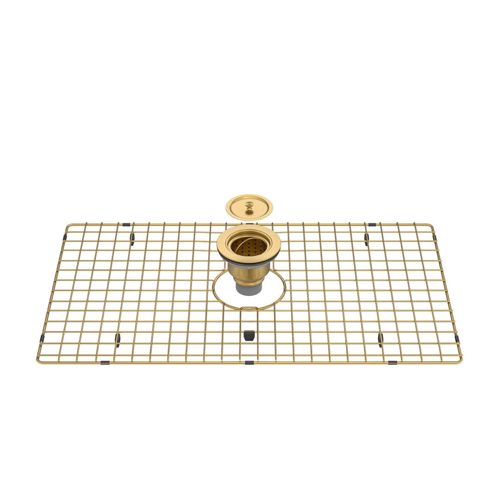 KIT GRADE E VÁLVULA DOURADO ESCOVADO PARA CUBA B2402