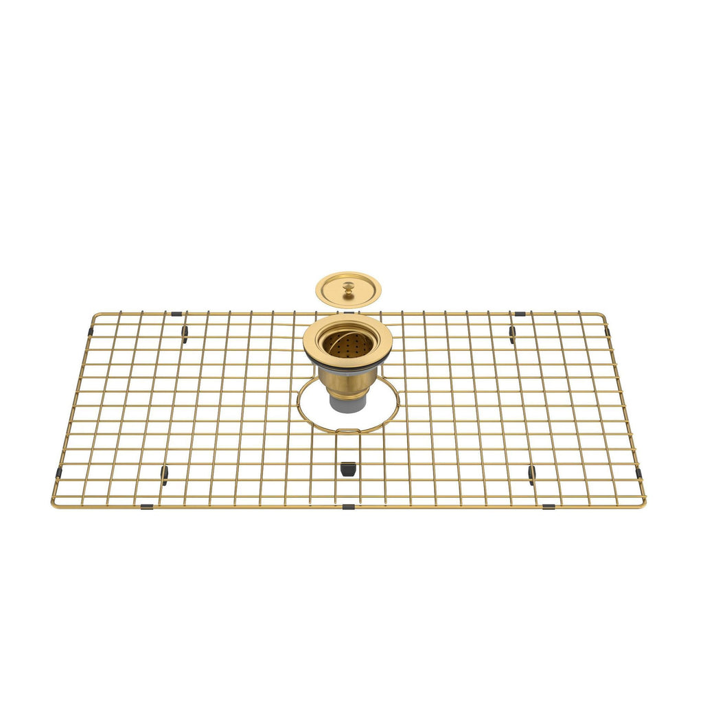 KIT GRADE E VÁLVULA DOURADO ESCOVADO PARA CUBA B2402