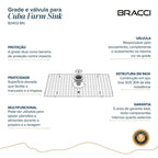 KIT GRADE E VÁLVULA AÇO ESCOVADO PARA CUBA B2402