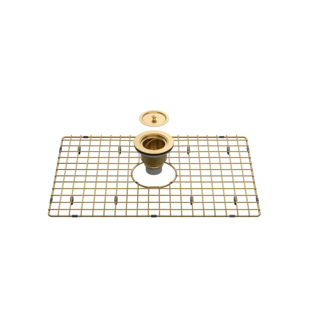 KIT GRADE E VÁLVULA DOURADO ESCOVADO PARA CUBA B2403