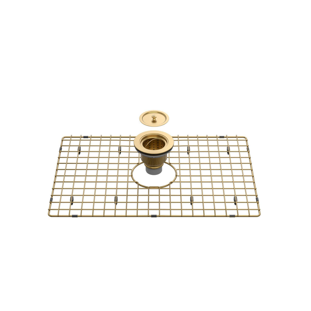 KIT GRADE E VÁLVULA DOURADO ESCOVADO PARA CUBA B2403