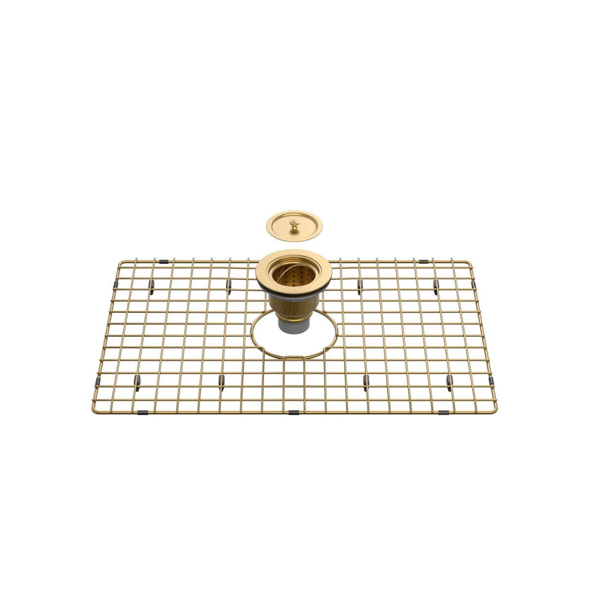 KIT GRADE E VÁLVULA DOURADO ESCOVADO PARA CUBA B2403