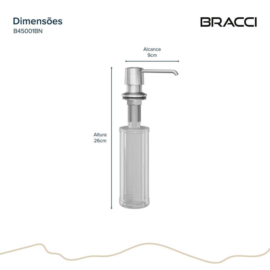 DISPENSER DE DETERGENTE AÇO ESCOVADO