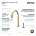 MISTURADOR MONOCOMANDO ARIA CHAMPAGNE GOLD