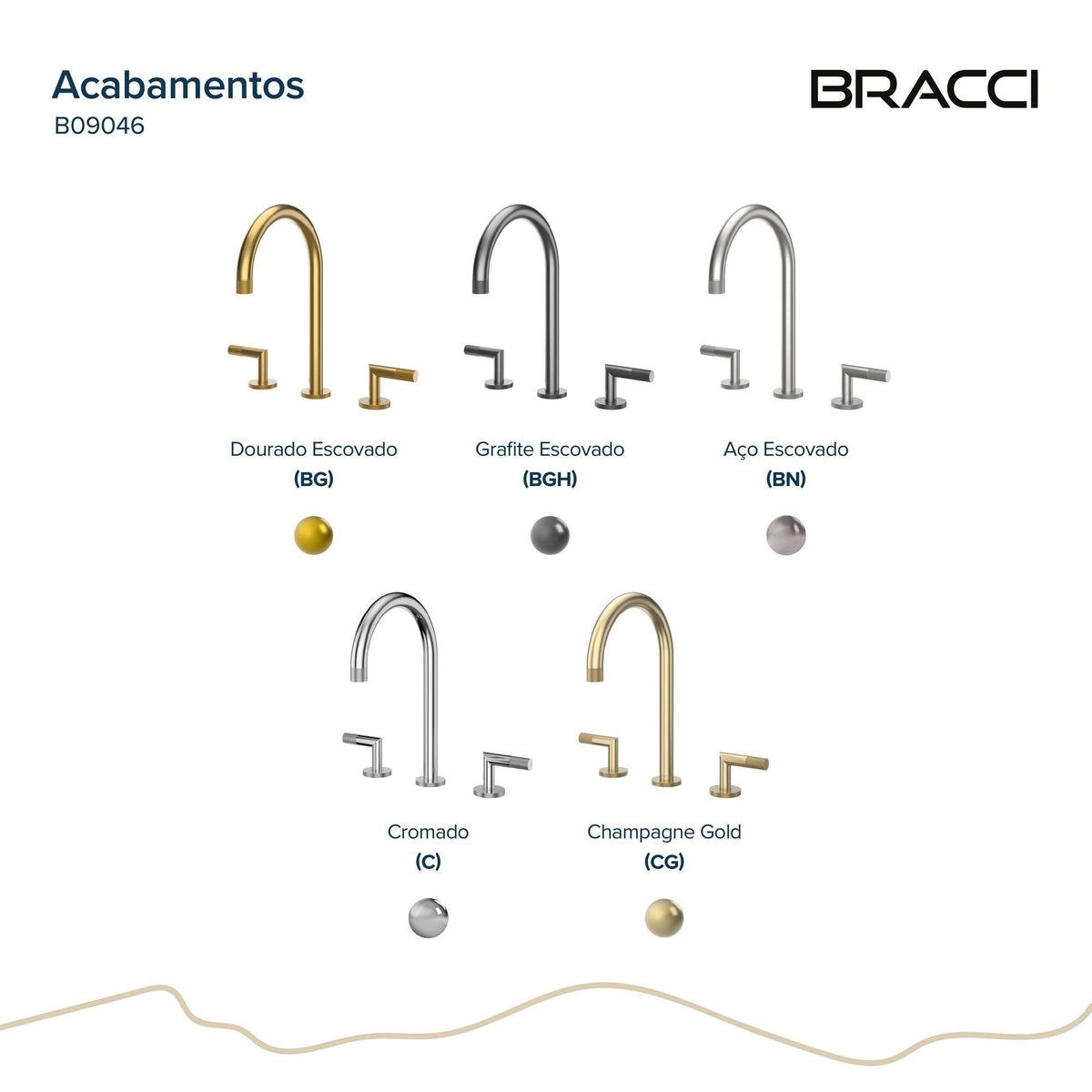 MISTURADOR DUPLO COMANDO ARIA CHAMPAGNE GOLD