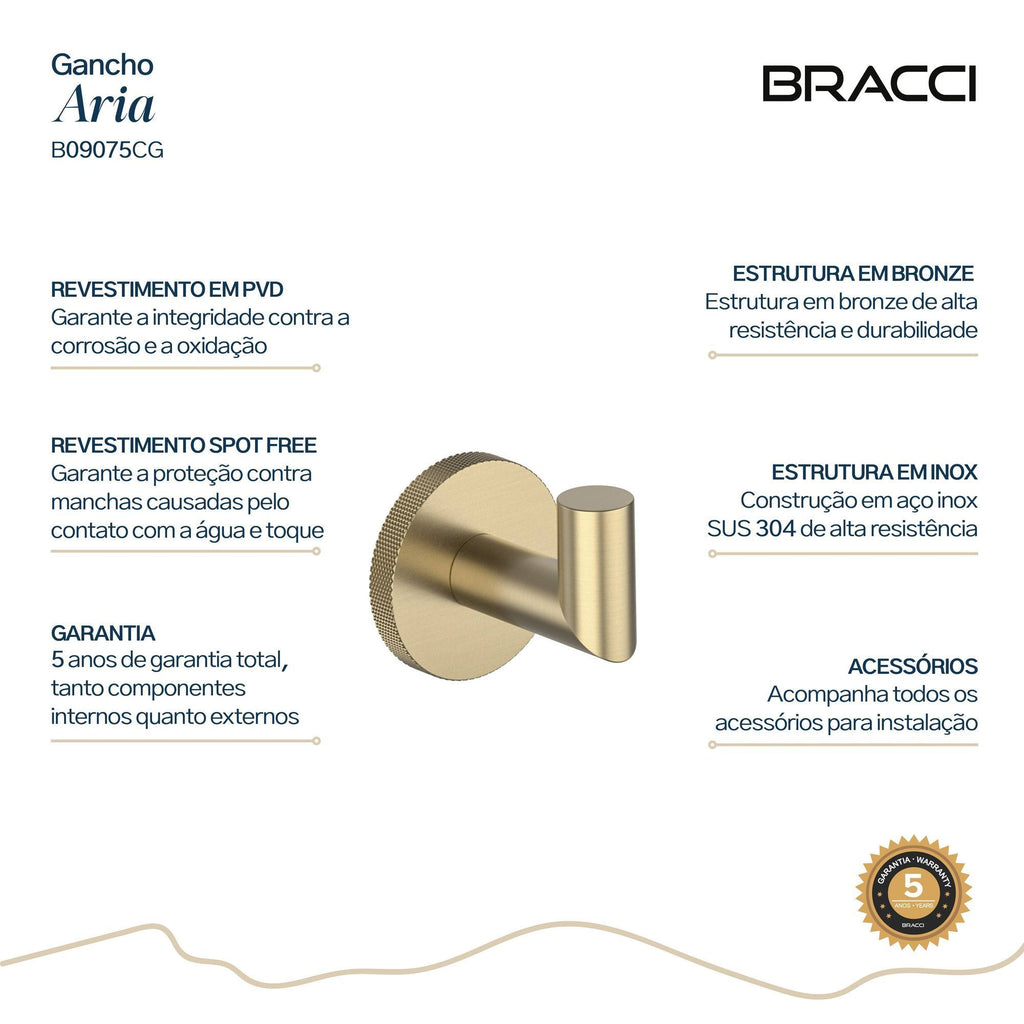 GANCHO SIMPLES ARIA CHAMPAGNE GOLD