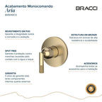 KIT ACABAMENTO MONOC DUCHA HIGIÊNICA ARIA CHAMPAGNE GOLD