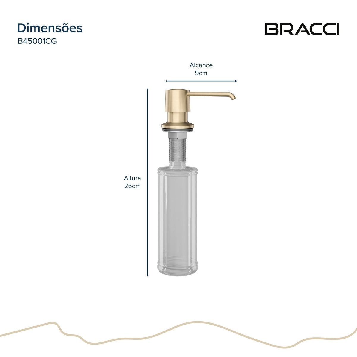 DISPENSER DE DETERGENTE CHAMPAGNE GOLD