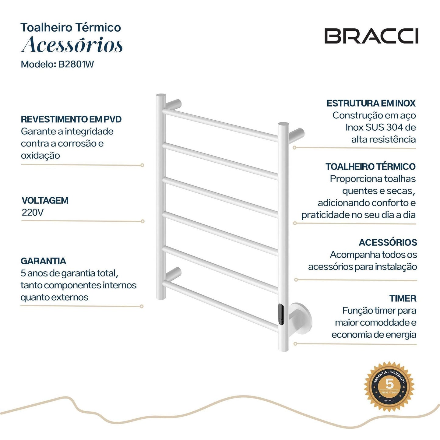 TOALHEIRO ELÉTRICO BRANCO 220V