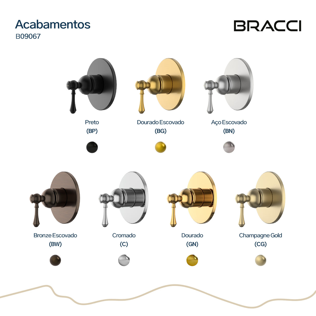 ACABAMENTO MONOCOMANDO CHUVEIRO CLÁSSICO DOCOL 3/4 CHAMPAGNE GOLD