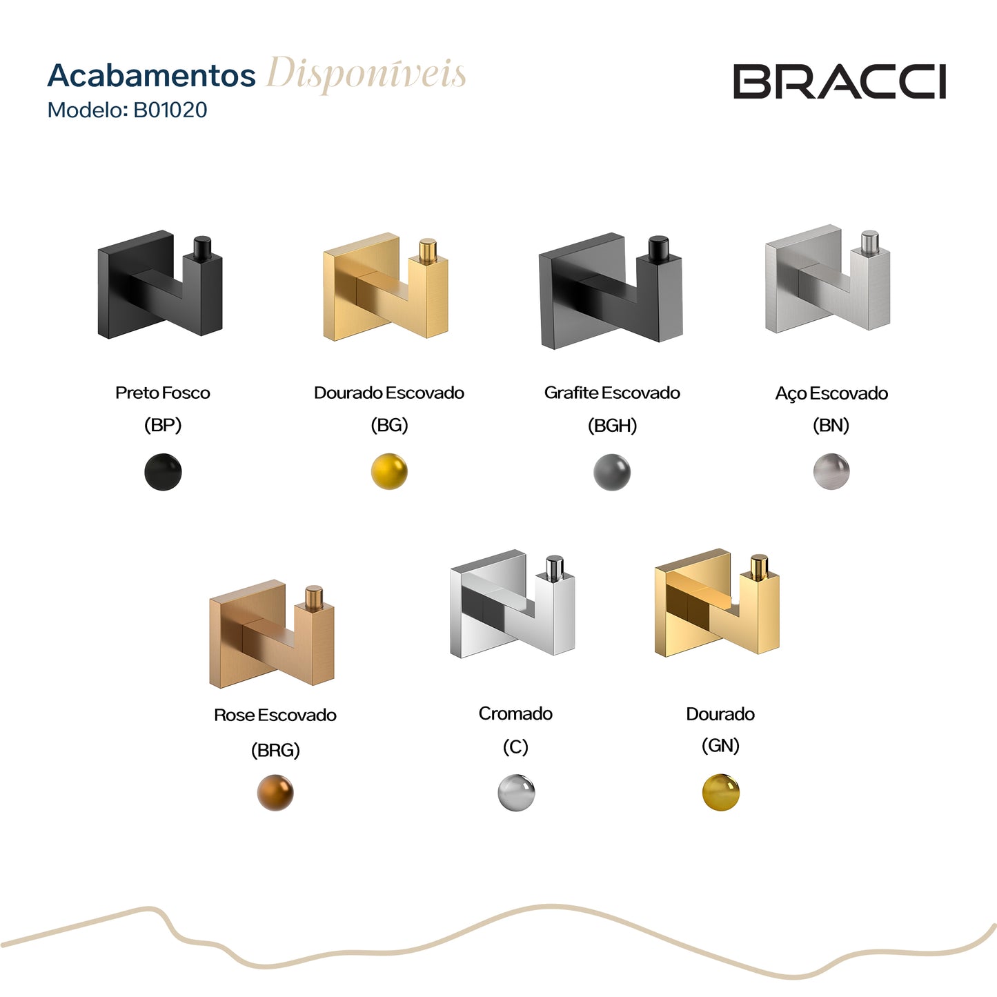 GANCHO SIMPLES GRAFITE ESCOVADO VERCCI