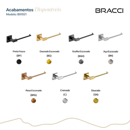 PORTA PAPEL HIGIÊNICO GRAFITE ESCOVADO PRETO VERCCI