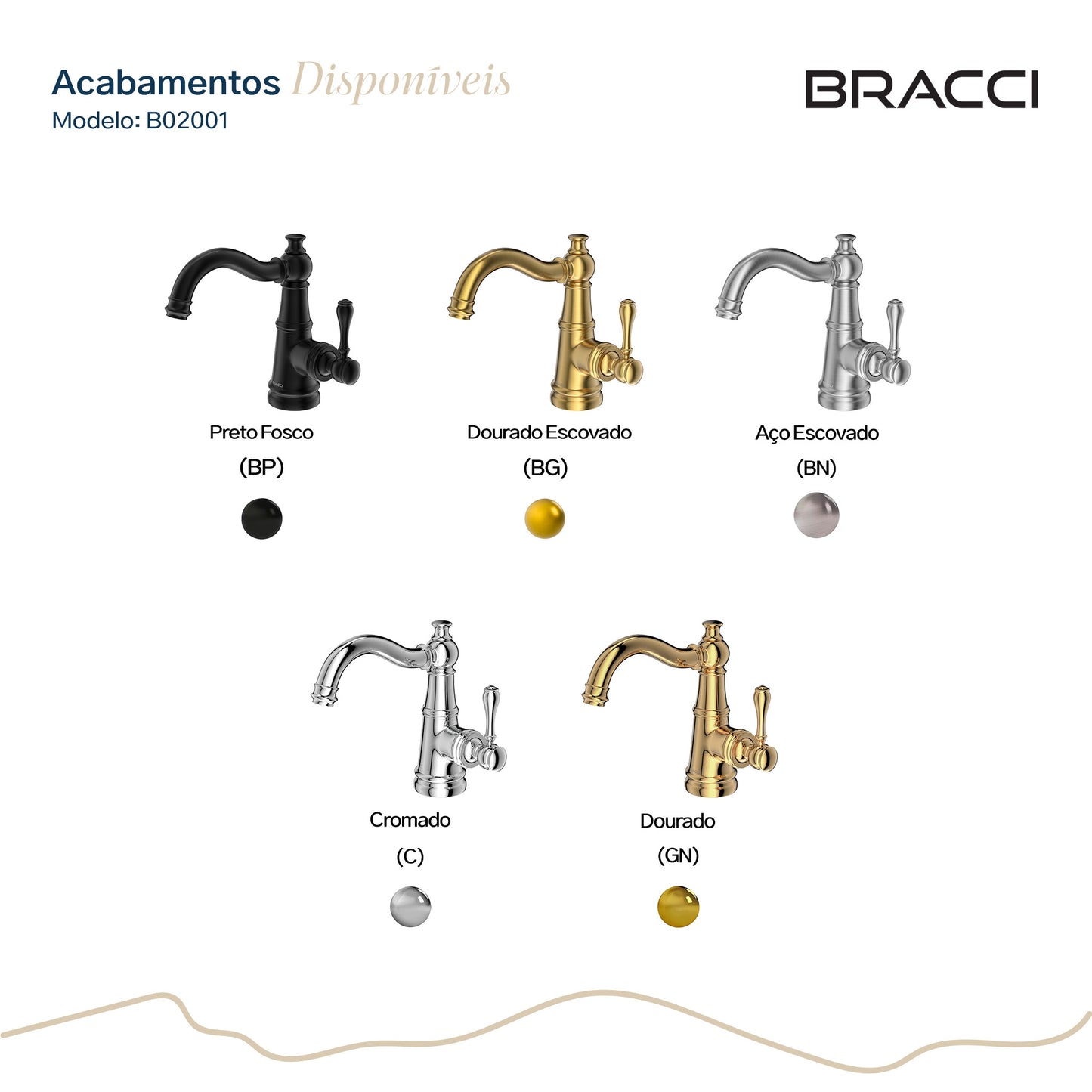 TORNEIRA MONOCOMANDO Q/F ST CLAIRE DOURADO