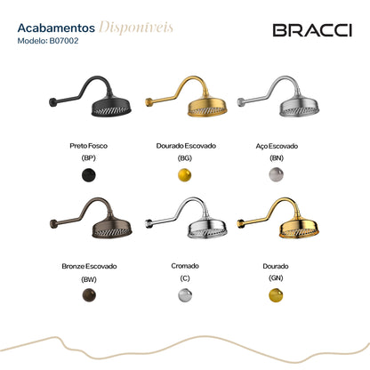 CHUVEIRO DE PAREDE PRETO FOSCO