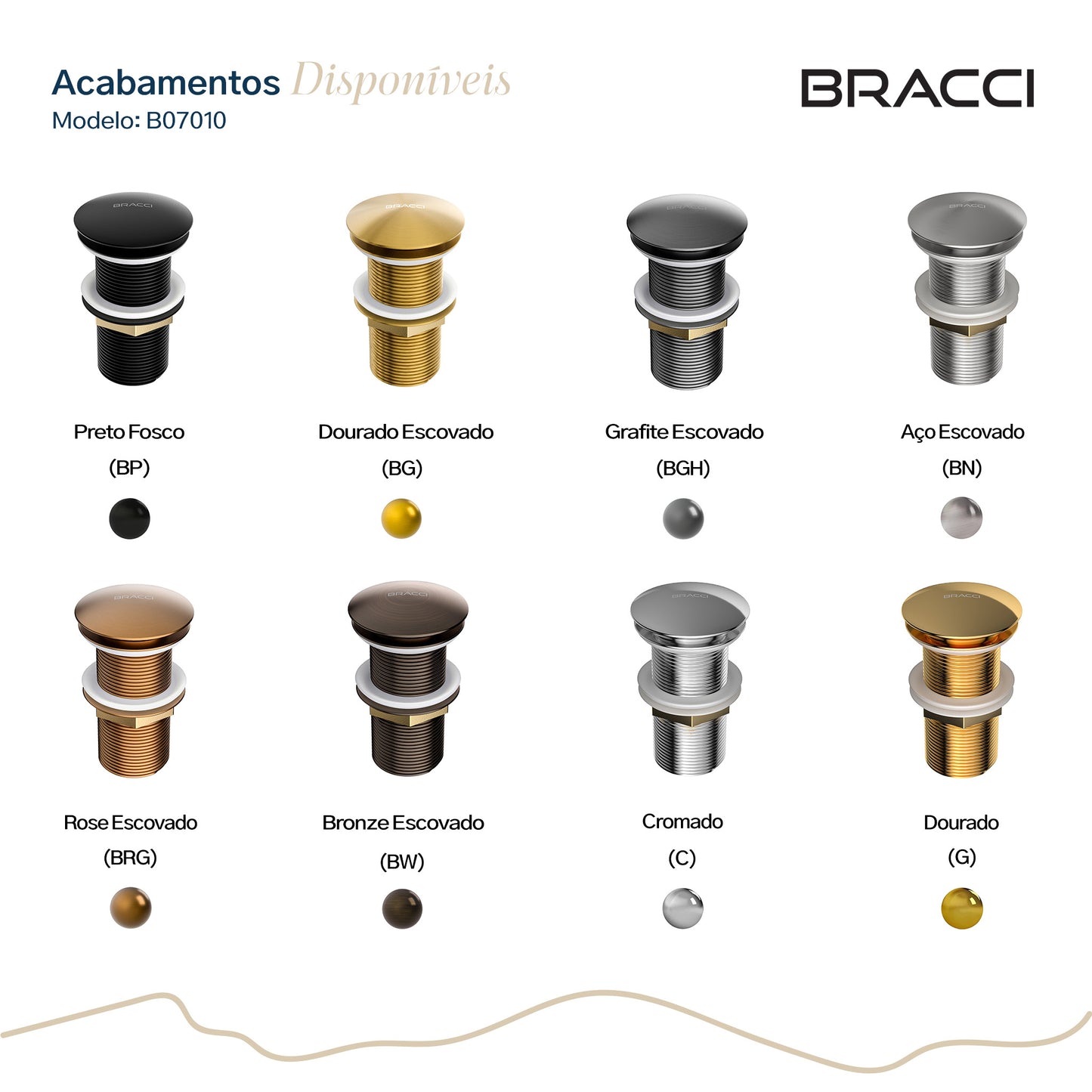 VÁLVULA DE ESCOAMENTO DOURADO