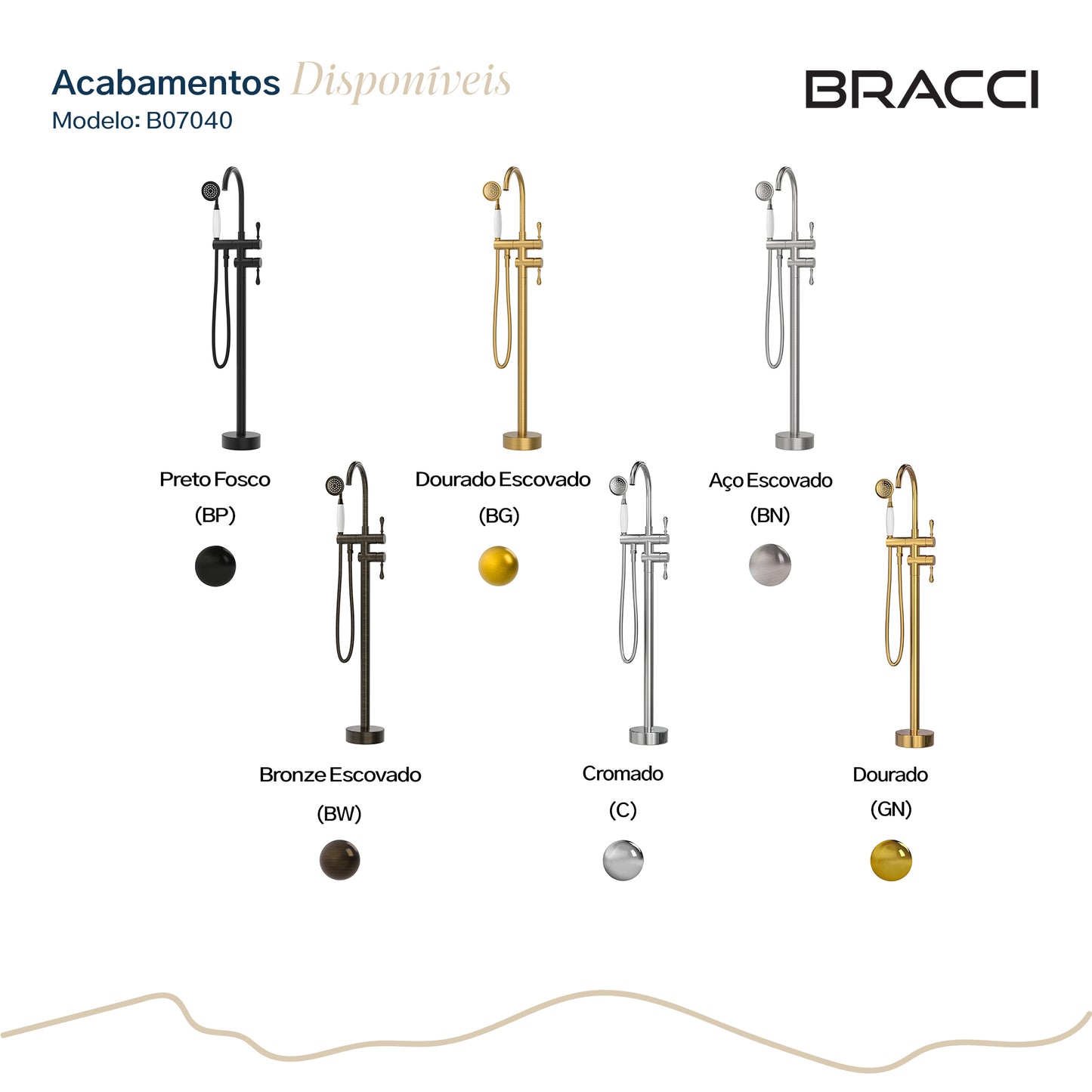TORNEIRA MONOCOMANDO Q/F PARA BANHEIRAS DOURADO