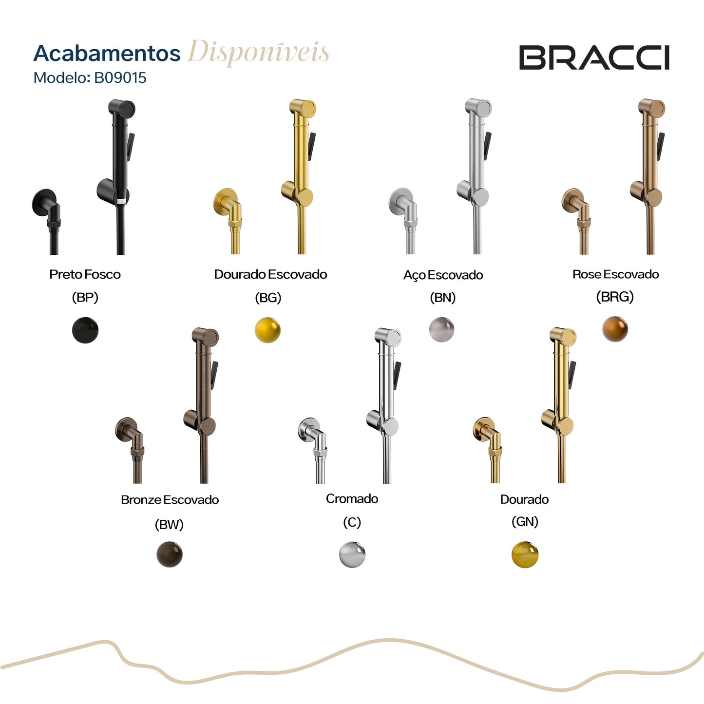 KIT DUCHA HIGIÊNICA QUENTE/FRIA DOURADO