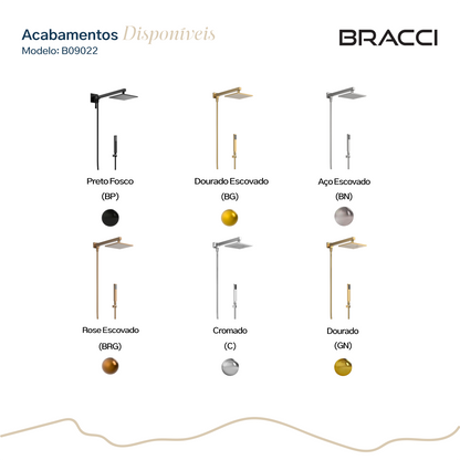 CHUVEIRO COM DESVIADOR PRETO FOSCO VERCCI PVD