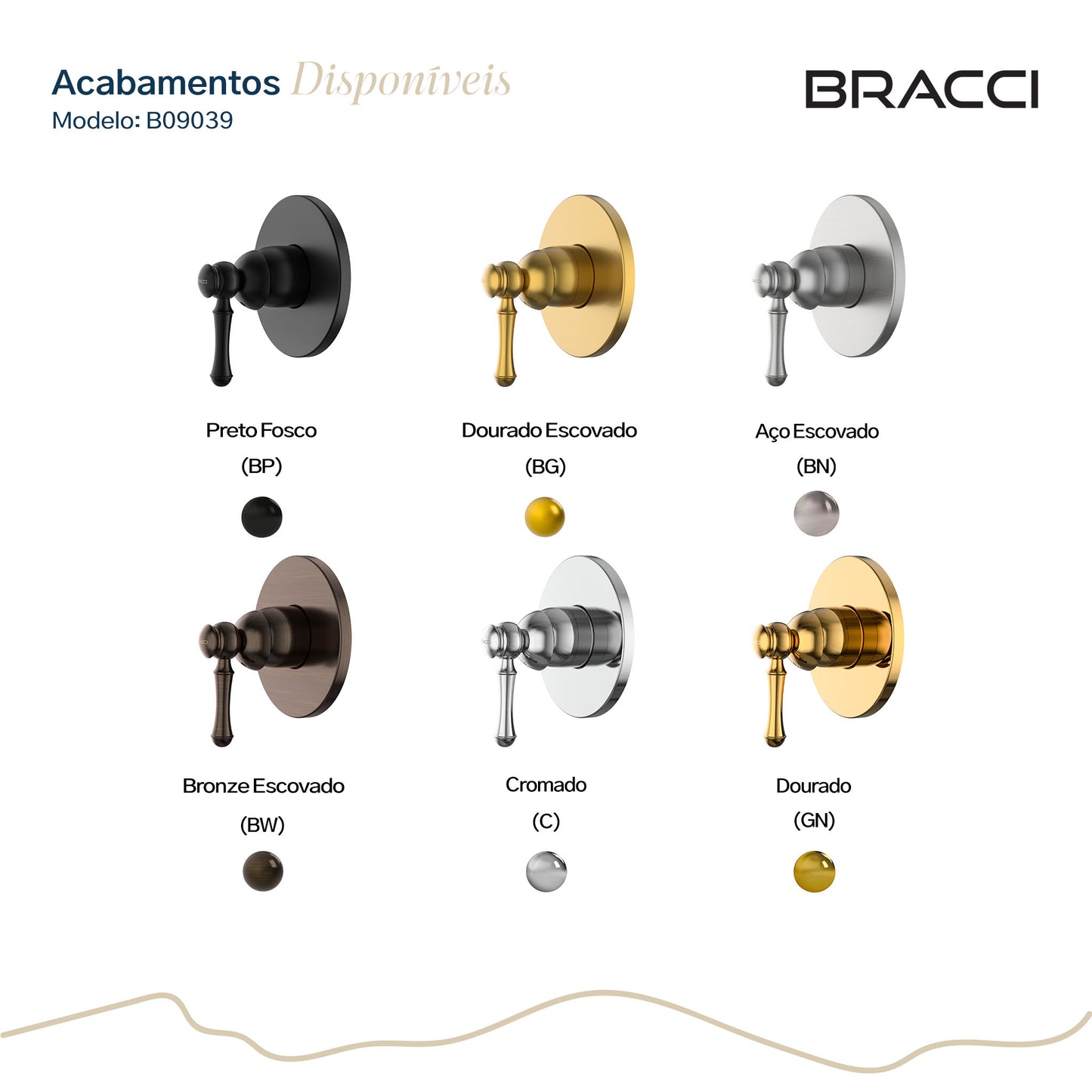 ACABAMENTO MONOCOMANDO CHUVEIRO CLÁSSICO DOURADO