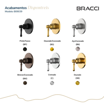 ACABAMENTO MONOCOMANDO CHUVEIRO CLÁSSICO DOURADO