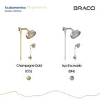 CHUVEIRO ST CLAIRE COM DESVIADOR CHAMPAGNE GOLD