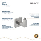 GANCHO SIMPLES AÇO ESCOVADO VENZA