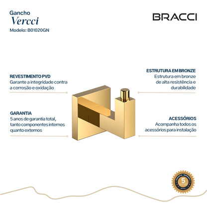GANCHO SIMPLES DOURADO NANOTECNOLOGIA VERCCI