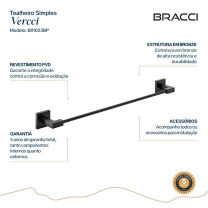 TOALHEIRO SIMPLES PRETO VERCCI