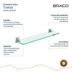 PRATELEIRA VIDRO CROMADO VENZA