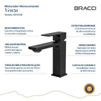 TORNEIRA MONOCOMANDO Q/F VENZA SLIM BAIXO PRETO