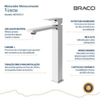 TORNEIRA MONOCOMANDO Q/F VENZA SLIM ALTO CROMADO