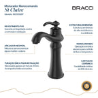MISTURADOR MONOCOMANDO PRETO FOSCO ST CLAIRE PVD