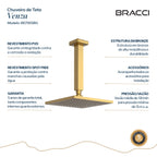 CHUVEIRO DE TETO VENZA DOURADO ESCOVADO