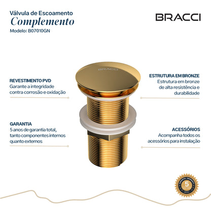 VÁLVULA DE ESCOAMENTO DOURADO