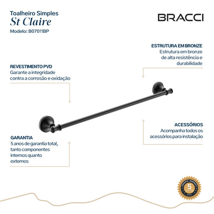 TOALHEIRO SIMPLES ST CLAIRE PRETO