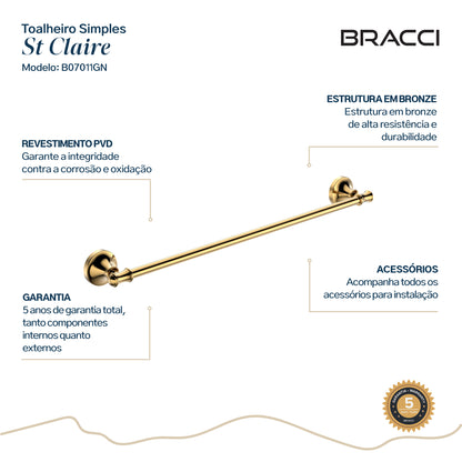 TOALHEIRO SIMPLES ST CLAIRE DOURADO
