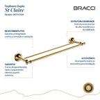 TOALHEIRO DUPLO ST CLAIRE DOURADO