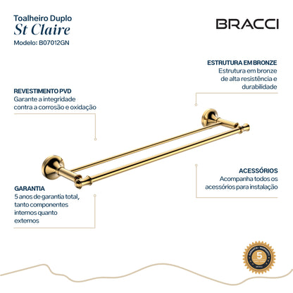 TOALHEIRO DUPLO ST CLAIRE DOURADO