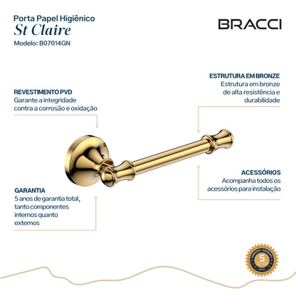 PORTA PAPEL HIGIENICO ST CLAIRE DOURADO