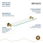 PRATELEIRA VIDRO DOURADO