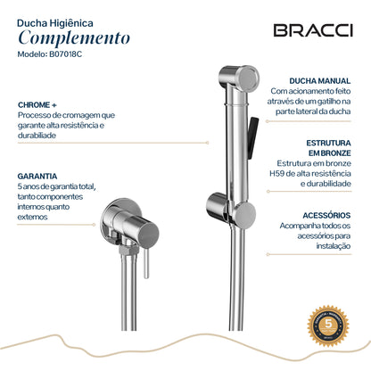 DUCHA HIGIÊNICA CROMADO ÁGUA FRIA