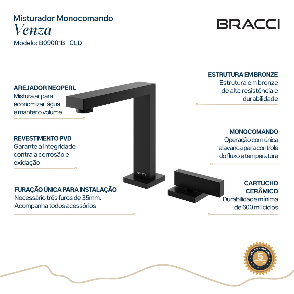 TORNEIRA ÁGUA FRIA VENZA PRETO