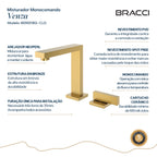 TORNEIRA ÁGUA FRIA VENZA DOURADO ESCOVADO
