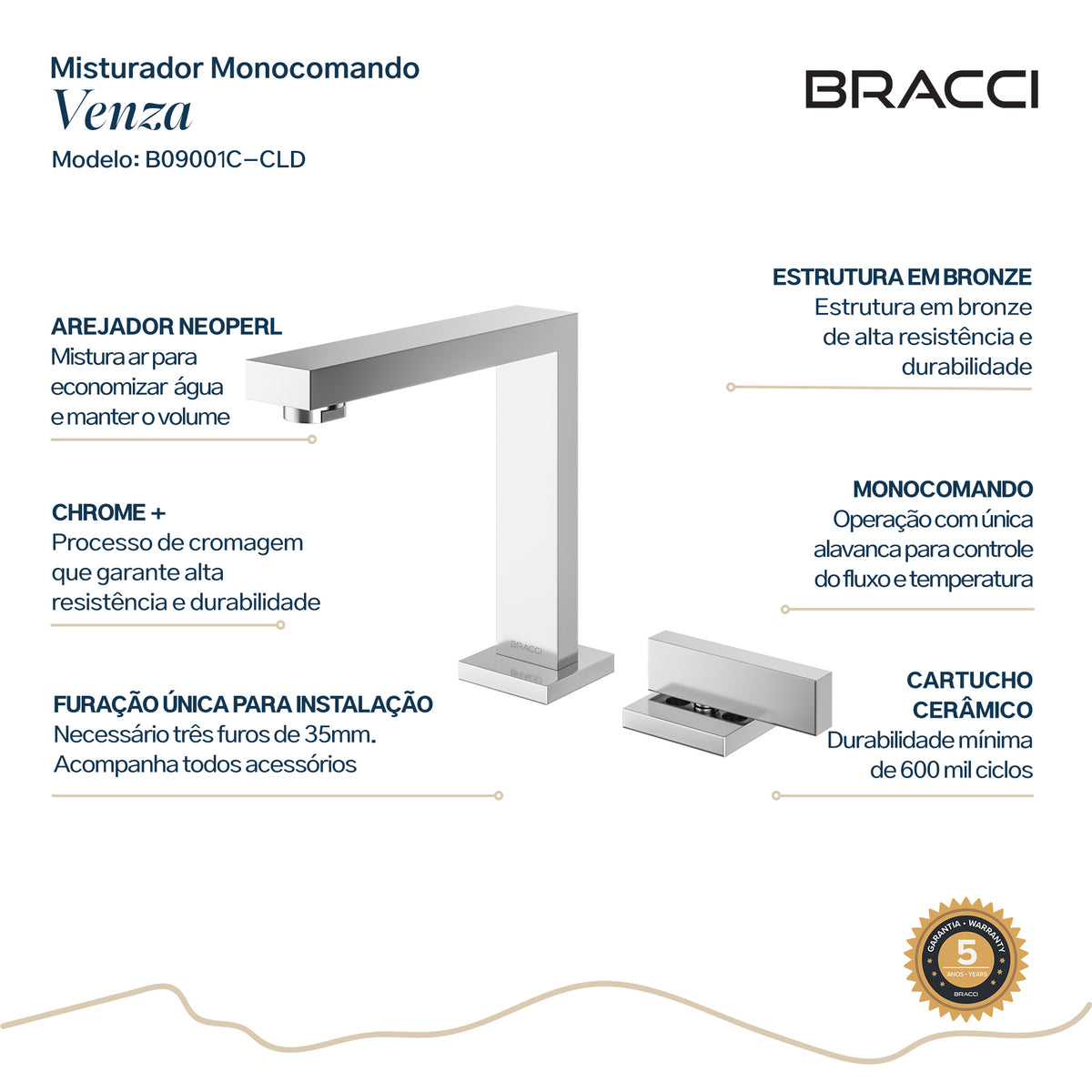 TORNEIRA ÁGUA FRIA VENZA CROMADO