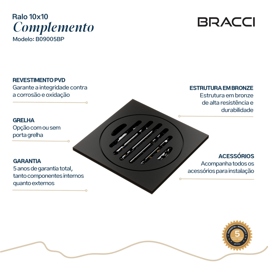 RALO 10X10 PRETO FOSCO